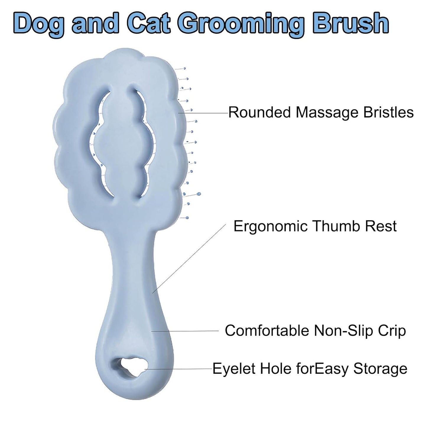 Cloud Shape Small Dog Grooming Brush - Soft Pin Brush for Gentle Detangling & Massage Puppy Hair Comb for Maltese, Shih Tzus, Yorkies, and Puppies, Pink