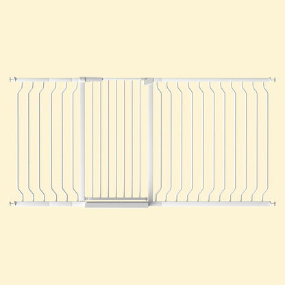 ALLAIBB White 40.55" Extra Tall Wide 57.48-73.62" Baby Gate Pressure Mounted Walk Through Child Kids Safety Toddler Tension Pet Dog Gates with Extension for Doorways Kitchen