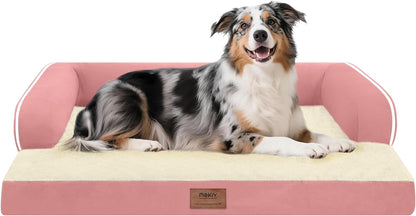 Large Dog Bed Orthopedic Washable - Beds Bolster - Medium XL XLarge Big Dogs - Memory Foam Couch Sofa - Waterproof with Removable Cover