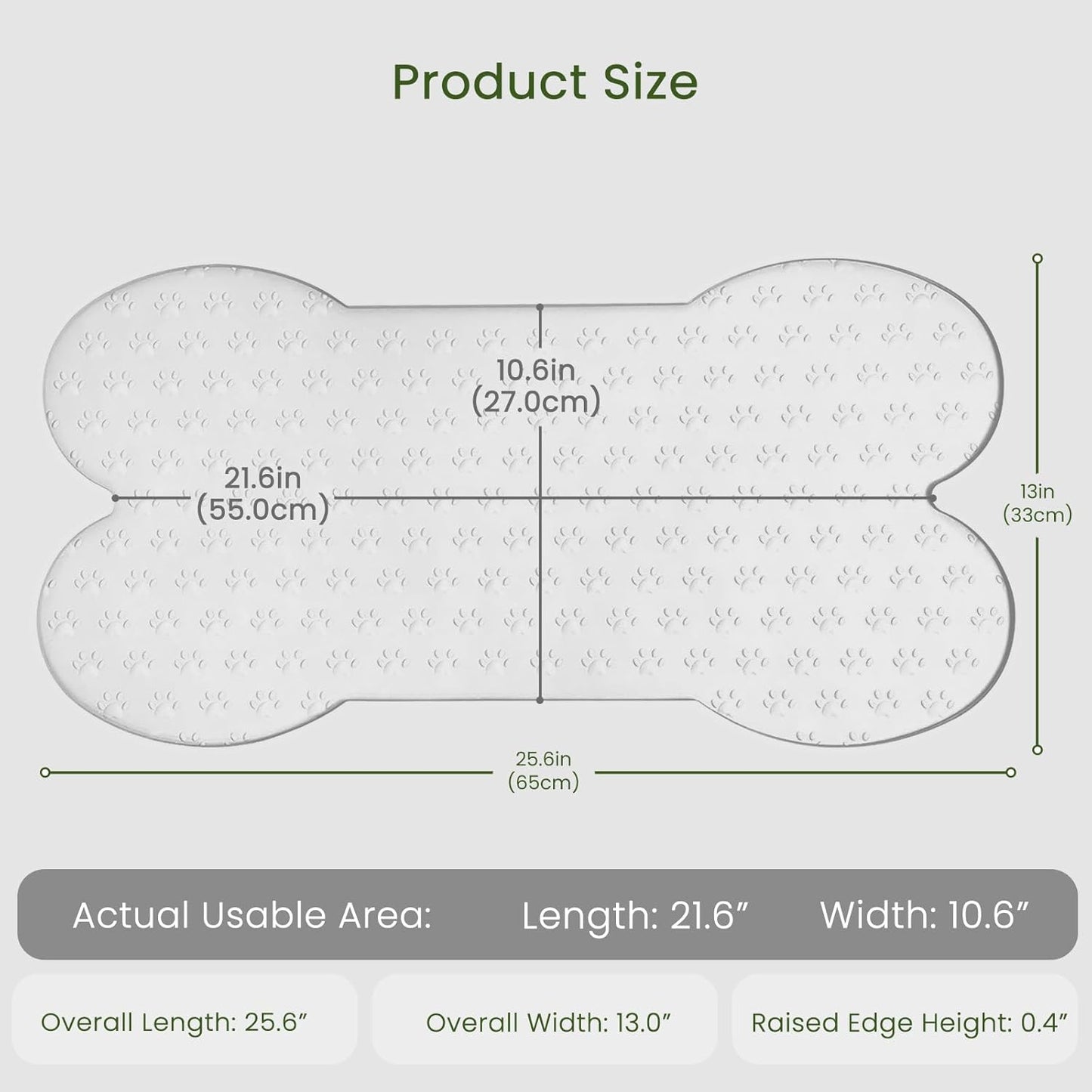PWTAA Dog Food Mat Anti-Slip Silicone Dog Bowl Mat Thicker Pet Placemat Waterproof Cat Feeder Pad with Raised Edge Puppy Kitten Feeding Mats Suitable Small Medium-Sized Dogs Cats Eating Tray