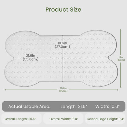 PWTAA Dog Food Mat Anti-Slip Silicone Dog Bowl Mat Thicker Pet Placemat Waterproof Cat Feeder Pad with Raised Edge Puppy Kitten Feeding Mats Suitable Small Medium-Sized Dogs Cats Eating Tray