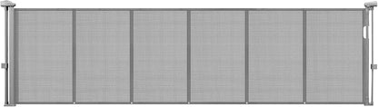 VEVOR Retractable Baby Gate, 34 inch Tall, Extends up to 110 inch Wide, Retractable Gate for Kids or Pets, Mesh Material, Easy to Install for Indoor Stairs, Doorways, Hallways, Playrooms, Gray