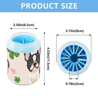 Dog Paw Cleaner Cups for Dogs Pet Foot Washer Paw Scrubber for Medium Small Dogs Cats Cleaning Cup Cute Yellow Fiesta Guitars Cacti and Ethnic Birds