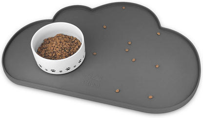 Ptlom Silicone Pet Placemat for Dogs and Cats, Non-Slip Waterproof Dog Feeding Bowl Mats for Food and Water, Small Medium Large Pet Puppy Tray Mat Prevent Residues from Spilling onto The Floor, Beige