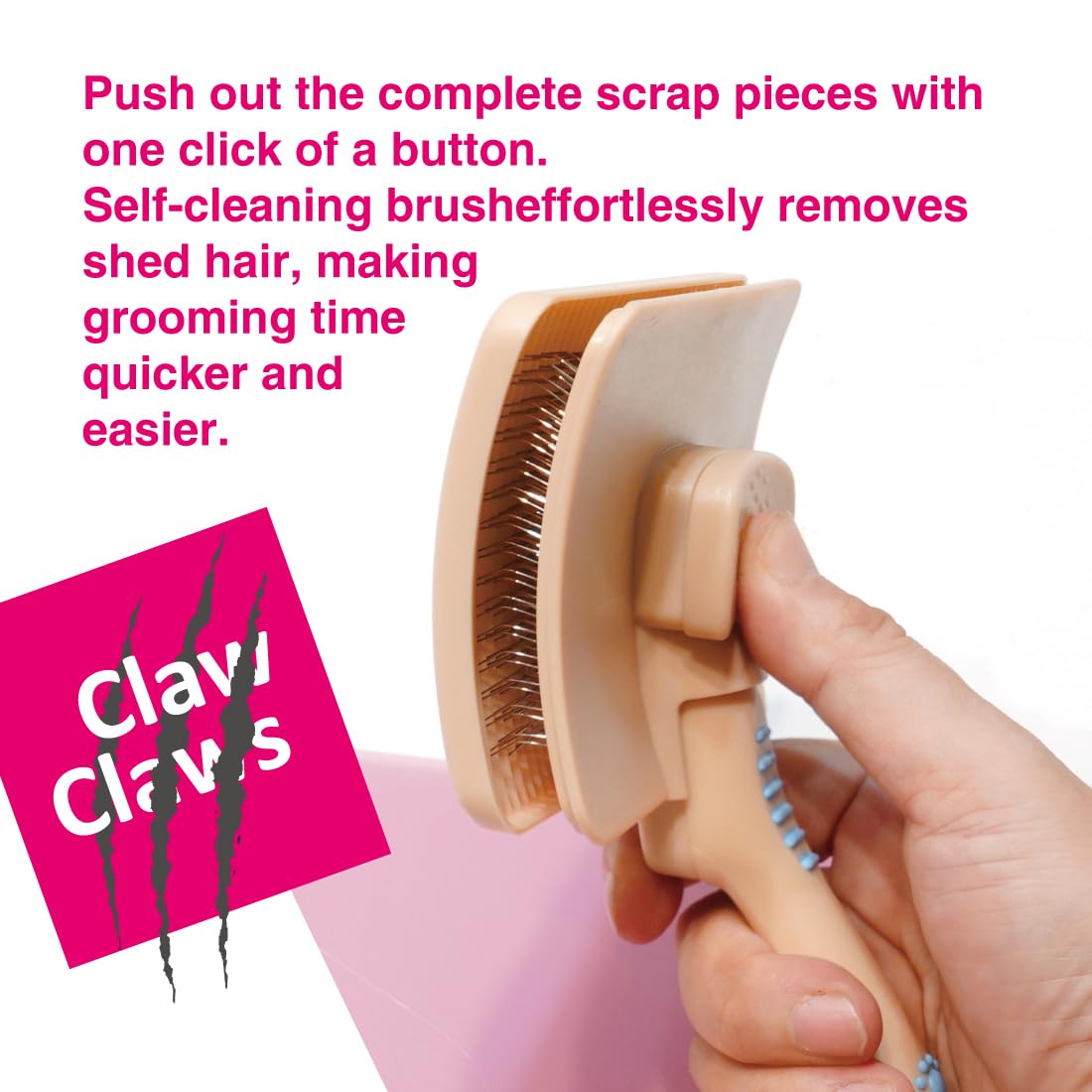 Pet Slicker Brush for Medium Dogs, Wooden Handle with Stainless Steel Soft Pins, Gently Remove Tangled, Loose Undercoat and Mats Hair, Pet Grooming Brush Tool (6.6")