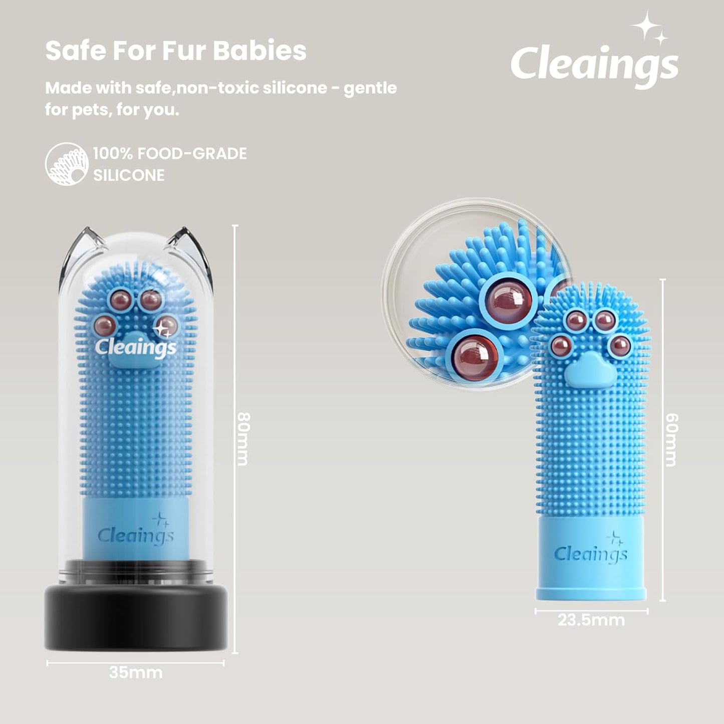 Dog Finger Toothbrush with Flavor Burst Beads, 360° Silicone Dog Toothbrush Kit for Dogs & Cats, Deep Teeth Cleaning, (36 Beads per Brush), No Pet Toothpaste Needed - 2 Pcs Chicken Flavor