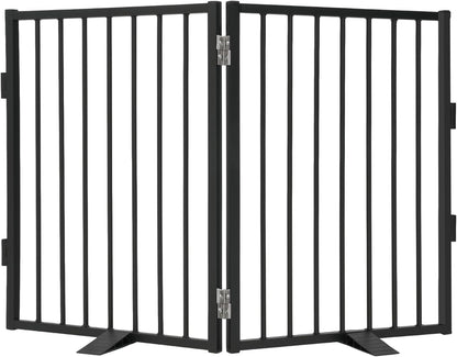 Snagle Paw Full Metal Freestanding Dog Gate,Indoor Dog Gate with Floor Protect Support Feet, 40x24 Inches Foldable Dogs Barrier for Stairs, Hallways and Doorways (24'' H 2 Panel, White