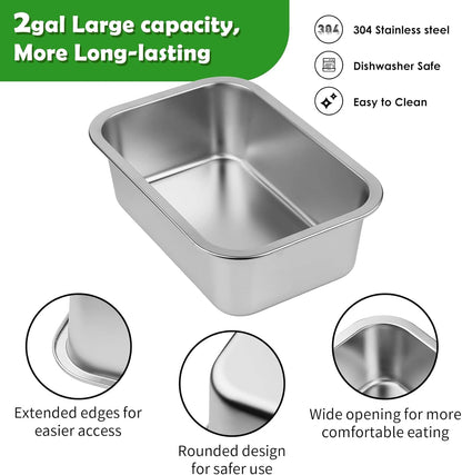 1.2 Gallon Elevated Large Dog Water Bowl with Mat, 4 Height Adjustable 12-17", Raised Dog Water Bowl Stand for Large Breed