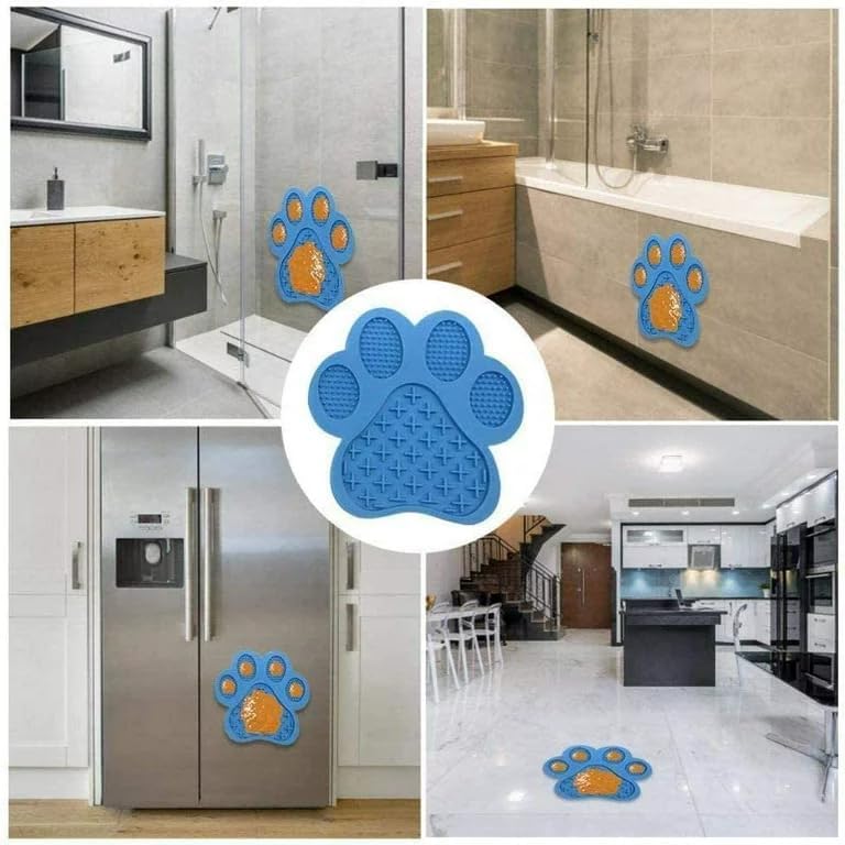 VALUEPET | Dog Lick Mat - Silicone Lick Mat for Anxiety Relief - Slow Feeder Licking Pad for Butter, Yogurt, & Peanut - Suitable for Dog Training, Boredom Reducer, Bathing & Grooming - Paw - 6.6 Inch