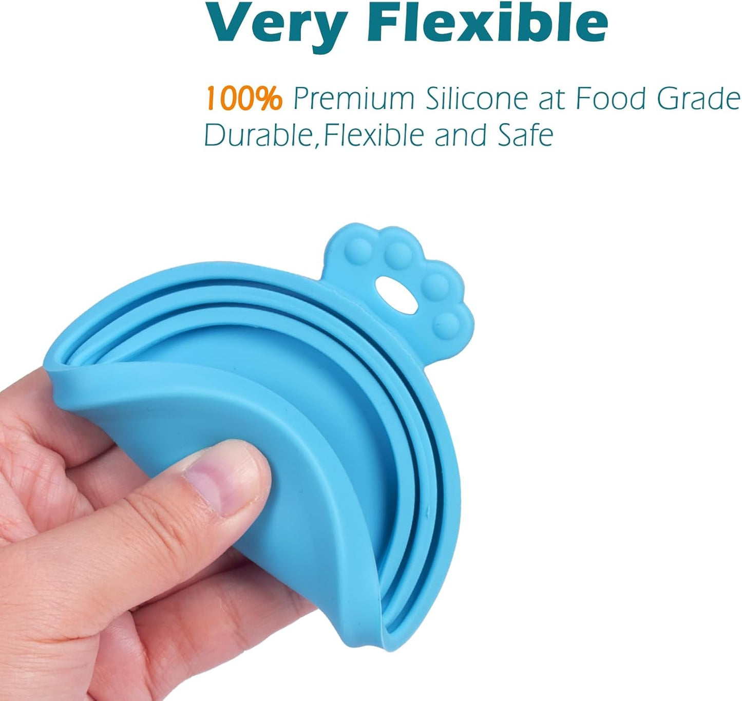 PetBonus 3 Pack Silicone Pet Can Cover Lids, Universal Size for Dog Cat Food, 1 fit 3 Standard Size Can Tops, BPA Free Dishwasher Safe (Blue, Green, Orange)