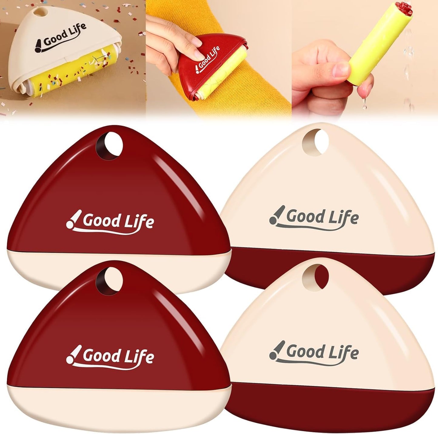 4 Pack Reusable Lint Roller Portable Mini Lint Remover Cat Pet Hair Rollers Travel Size Sticky Cleaner Dog Hair Remover for Clothes Washable Gel Lint Roller Ball