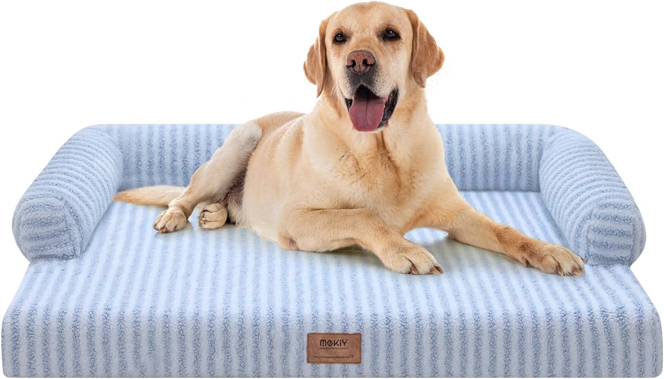 Large Dog Bed Orthopedic Washable - Beds Bolster - Medium XL XLarge Big Dogs - Memory Foam Couch Sofa - Waterproof with Removable Cover
