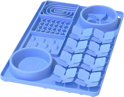 Slow Feeder Bowl, Silicone Lick Mat with Suction Cups for Dog Cat, Snuffle Mat for Pet Smell Training, Puzzle Toys for Bored Puppy, Interactive Sniff Mat for Slow Eating and Keep Busy, Green