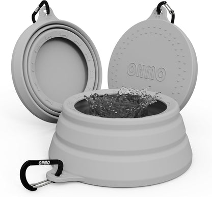 OHMO Spill Proof Collapsible Dog Water Bowl 24oz for Cars, No Splash Portable Bowls for Dog Travel, Dishwasher Safe, Pet Essentials for Road Trips, Cat Travel Accessories