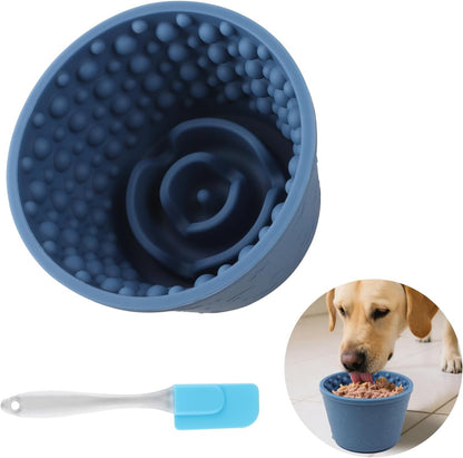 Dog Slow Feeder Lick Bowl - Non-Slip Licking Treat Dispenser for Small Medium Large Dogs, Promotes Anxiety Relief & Prevents Choking, Easy to Clean Feeding Bowl (Green, S)