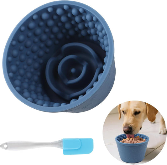 Dog Slow Feeder Lick Bowl - Non-Slip Licking Treat Dispenser for Small Medium Large Dogs, Promotes Anxiety Relief & Prevents Choking, Easy to Clean Feeding Bowl (Green, S)