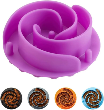 Slow Feeder Dog Bowls Insert, Animire Soft Silicone Slow Eating Dog Food Bowl for Small, Medium and Large Dogs, Compatible with Regular and Elevated Bowls