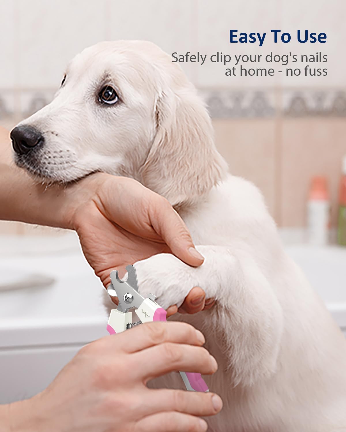 WePet Dog Nail Clippers U10.1, Dog Nail Trimmer Large Breed with Quick Sensor, Razor Sharp Blade Professional Pet Nail Clipper with Safety Guard and Nail File, Pale Turquoise