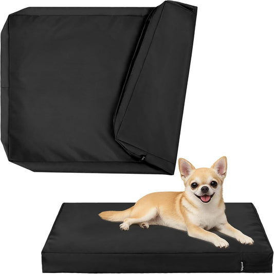 PAWFINITY Waterproof Dog Bed Cover Replacement Washable, Easy to Clean, Pet Hair Resistant, Heavy Duty Oxford, Zipper Closure, Indoor/Outdoor Use, Fits 36 Inch Dog Crate - Large, 34x22x3.5, Black