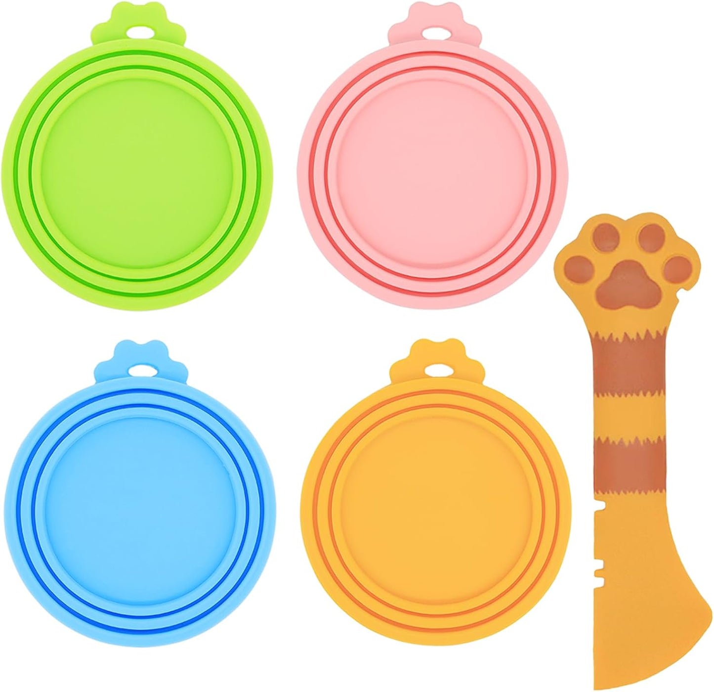 Food Can Lids, 4 Pcs Silicone Pet Food Can Covers for Dog & Cat Food, One Tin Cap Fit Most Standard Size Dog Cat Food Canned（Multicolor）…