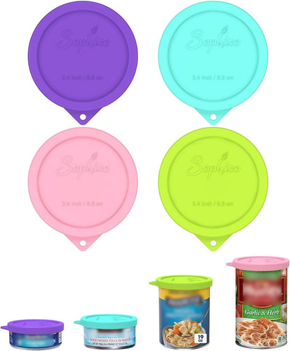 4PCS 3-inch Silicone Can Lids for Goya | Van Camp's | Chef Boyardee | Bush's Best | Farmer's Market Can, Tight Seal Cover for Canned Good, Can Toppers, Reusable Food Saver Lid (Can NOT Included)