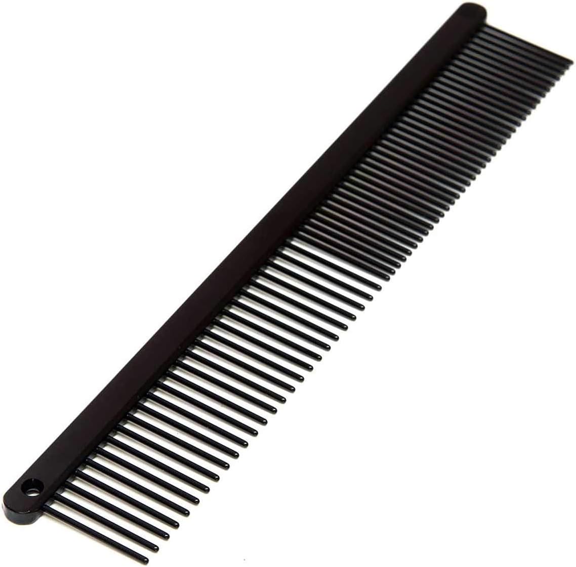 Ryan's Pet Supplies Paw Brothers Greyhound Style Teflon Comb for Dogs, Professional Grade, True Teflon, Fine/Medium, Ergonomic Handle, 7.5 in.
