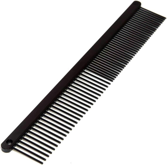 Ryan's Pet Supplies Paw Brothers Greyhound Style Teflon Comb for Dogs, Professional Grade, True Teflon, Fine/Medium, Ergonomic Handle, 7.5 in.