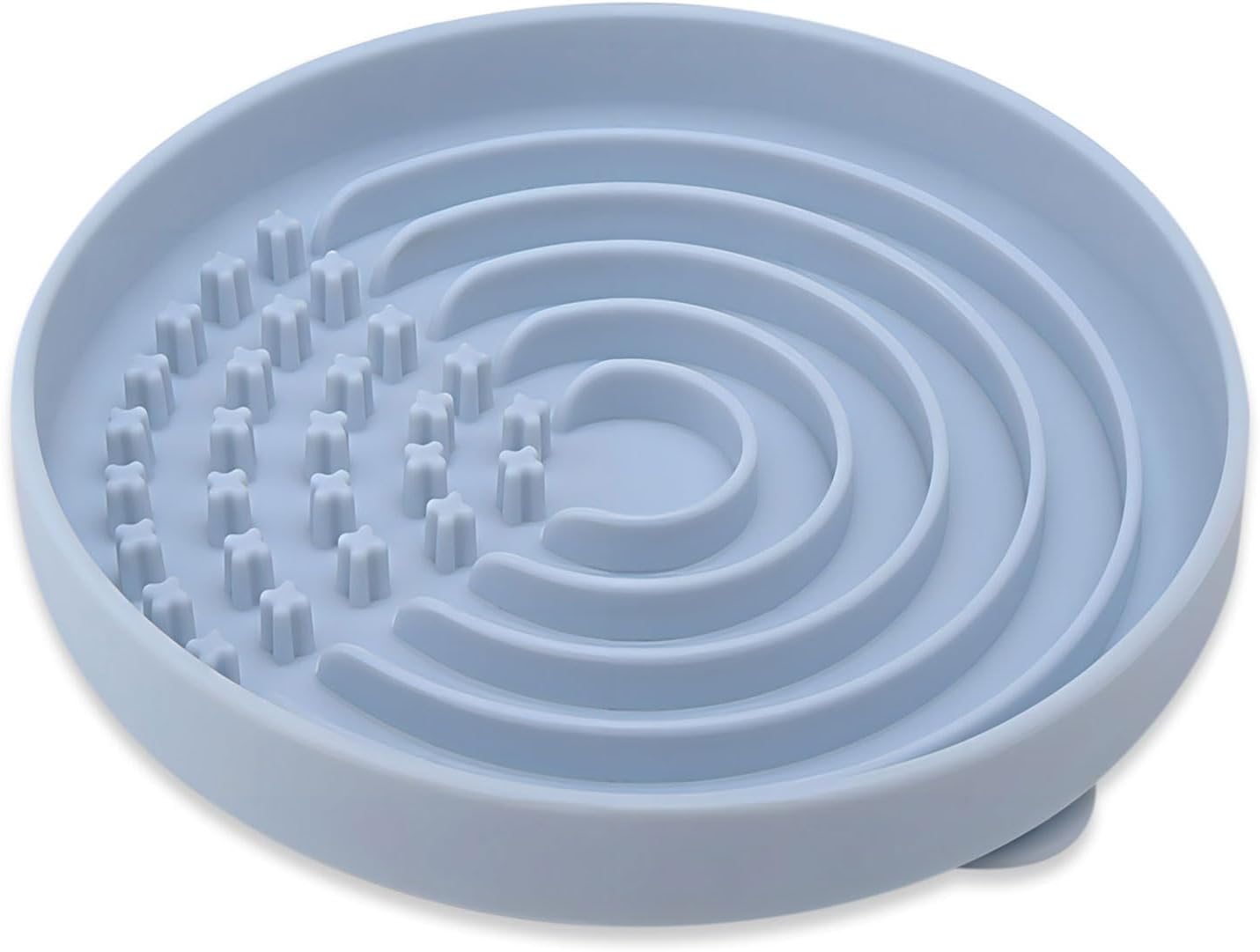 Lick Mat for Dogs, Silicone Slow Feeder Licking Mat with Non-Slip Suction Cups, Freeze-Friendly Lick Bowl for Enrichment Play, Anxiety Relief & Keeps Busy (8.0" x 1.4" Light Blue)