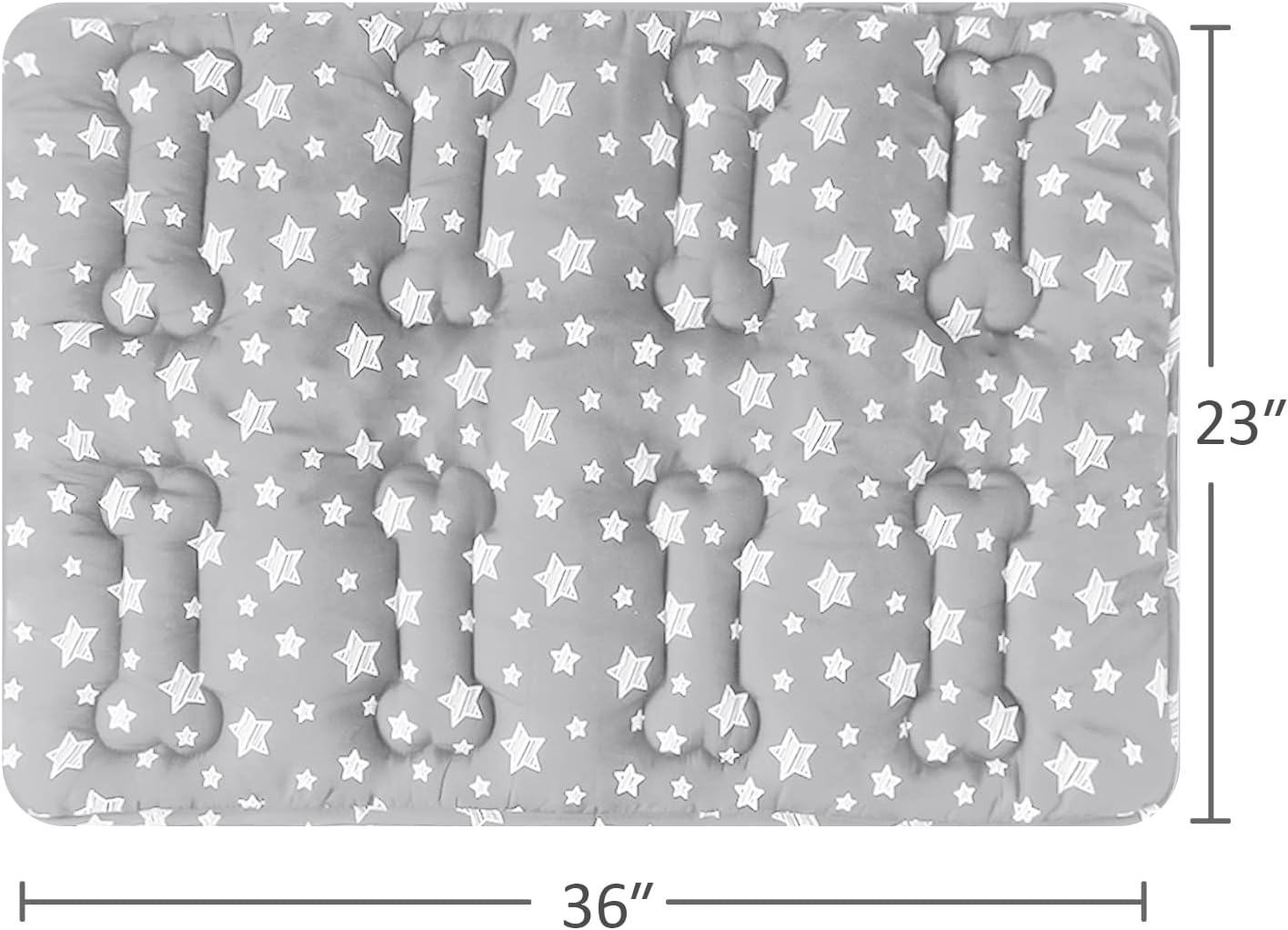 Dog Crate Bed Mat (36" X 23"), Soft Dog Bed Mat with Cute Stars, Personalized Crate Pad, Anti-Slip Bottom, Machine Washable Kennel Pad