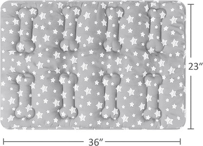Dog Crate Bed Mat (36" X 23"), Soft Dog Bed Mat with Cute Stars, Personalized Crate Pad, Anti-Slip Bottom, Machine Washable Kennel Pad