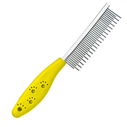 Dog or Cat Comb Grooming with Short and Long Teeth Dematting Knots Tangles Remover Combs Detangler Tool Suitable for Dogs Cats Poodle HorseStainless Steel Pin (Black)