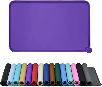 Reopet Waterproof Pet Feeding Mat, Non-Slip Silicone Placemats for Dog Cat Food and Water Bowl, High Raised Edges to Prevent Spills and Protect Floors