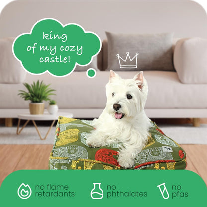 Molly Mutt Medium to Large Dog Bed Cover- Forever Young Print - Measures 27”X36”X5’’ - 100% Cotton - Durable - Breathable - Sustainable - Machine Washable Dog Bed Cover (Dd82b)