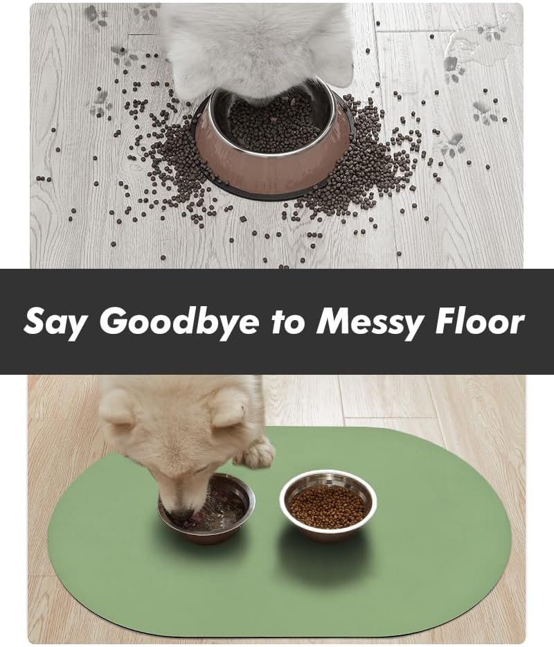 Absorbent Dog Food Mat-Cat Dog Mat for Food and Water Bowl, Quick Dry Pet Food Mat, No Stains Dog Feeding mat, Dog Accessories Pet Supplies Mat-Dog Water Bowl Mat for Messy Drinkers