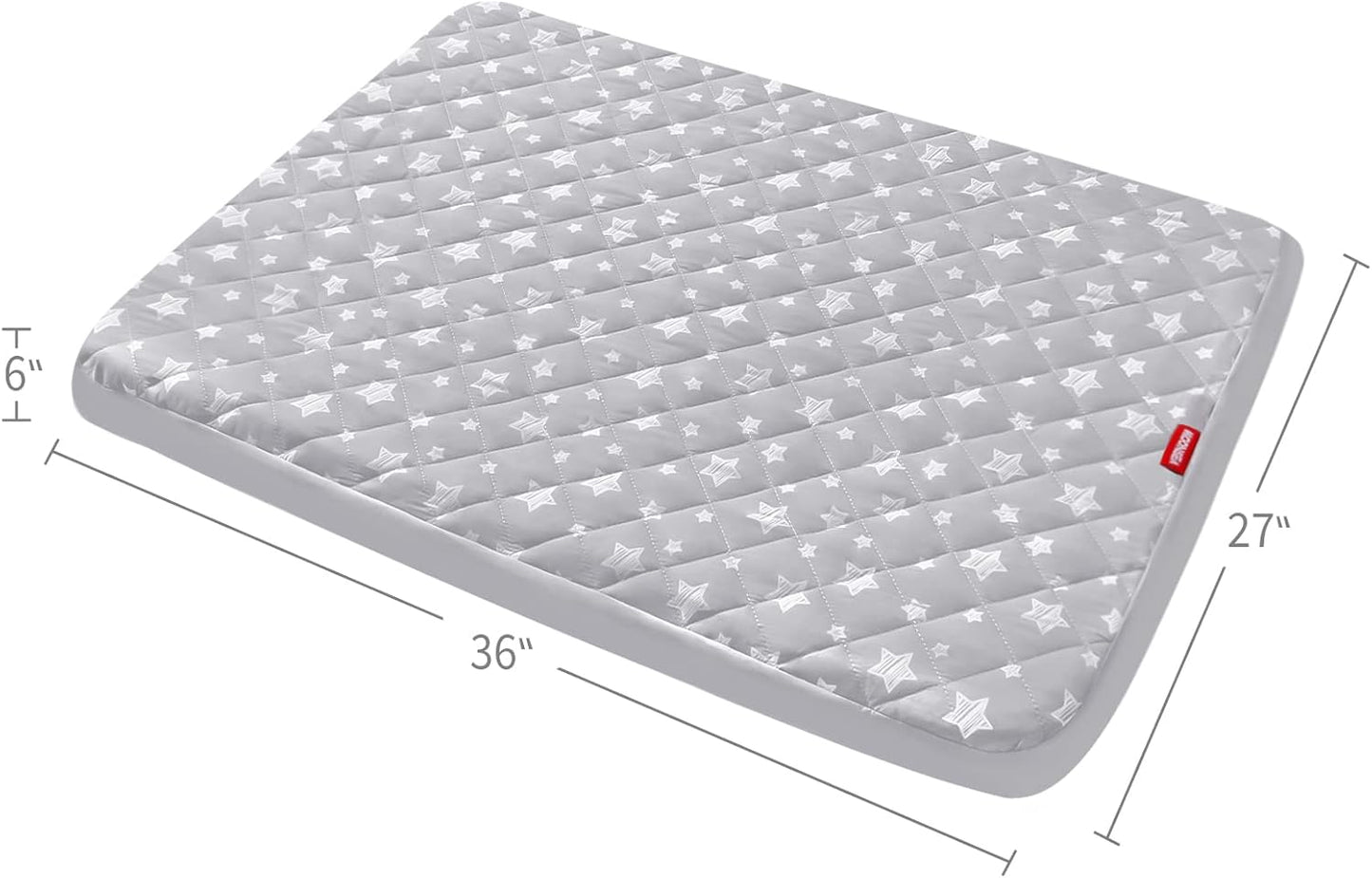 Waterproof Dog Bed Covers Replacement Washable Pet Hair Easy to Remove, Noiseless Quilted Puppy Pet Bed Cover Lovely Grey Star Print 29x41 Inches, for Dog/Cat, Cover Only