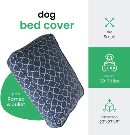 Molly Mutt Medium to Large Dog Bed Cover- Forever Young Print - Measures 27”X36”X5’’ - 100% Cotton - Durable - Breathable - Sustainable - Machine Washable Dog Bed Cover (Dd82b)