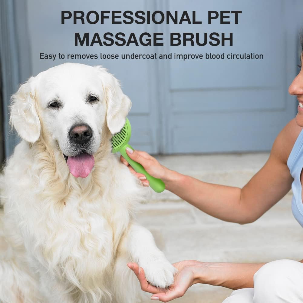 Pet Demon Brush, Cute Self Cleaning Slicker Brush for Dogs Cats Puppy Rabbit, Professional Pet Grooming Hair Removal Tool for Short & Long Hair