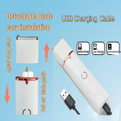 Low Noise 4-in-1 Dog Grooming Clippers Kit,Cordless Dog Nail Clipper,Dog Paw Trimmer,Cat Ear Trimmer,Pet Cat Dog Hair Trimmer for Small Large Dogs Cats and Rabbits Grooming at Home(Beige)