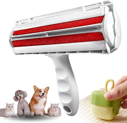 LYAN 2-Piece Pet Hair Remover Brush Set, Reusable Roller & Mini Lint Tool, No Tape or Batteries, for for Multiple Areas. Ideal for Cat & Dog Owners.