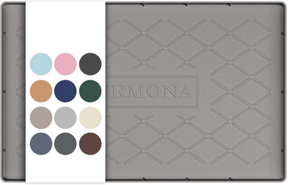 URMONA Under Sink Mat for Kitchen Waterproof, 34" x 22" Silicone Under Sink Mat for Shelf Liner Organizer, Cabinet Sink Protector Under Sink Liner for Bottom Kitchen, Bathroom(Light Grey)