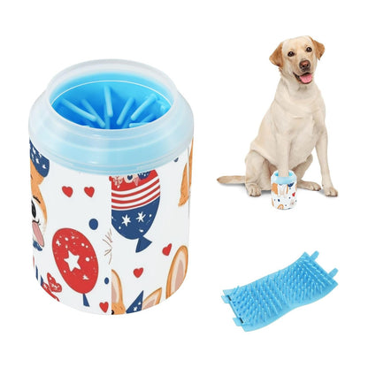 Dog Paw Cleaner Cups for Dogs Pet Foot Washer Paw Scrubber for Medium Small Dogs Cats Cleaning Cup Cute Yellow Fiesta Guitars Cacti and Ethnic Birds