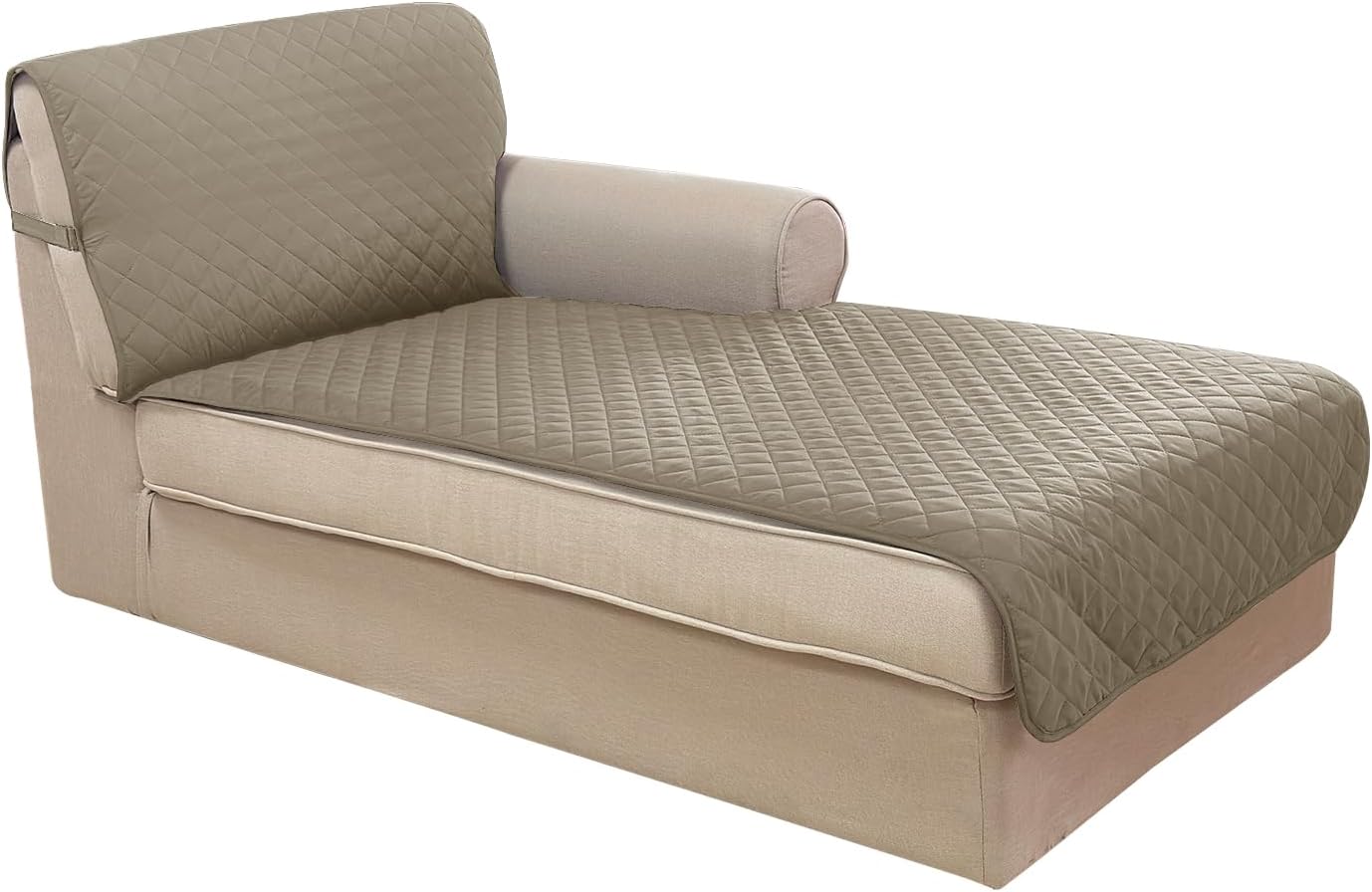 U-NICE HOME Reversible Sofa Cover Washable Couch Cover for Dogs Friendly with Elastic Straps Water Repellent Furniture Protector for 3 Cushion Couch (Sofa, Coffee/Beige) - Colors B