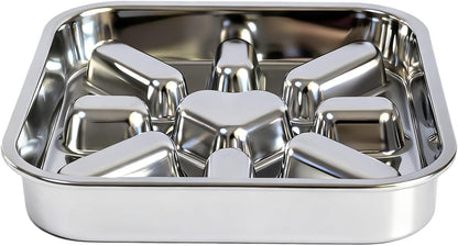 Stainless Steel Slow Feeder Dog Bowls Large & Medium Breed 3 Cups, Food Grade 304, Non-Slip Base, Deep Ridges to Slow Eating, Metal Slow Feeder Dog Bowls, Dishwasher & Chew-Proof & Rustproof