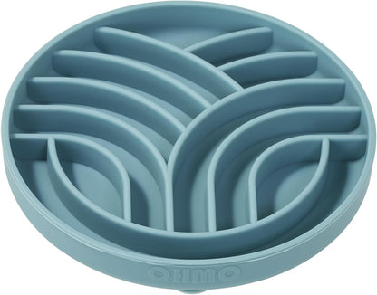 OHMO Slow Feeder Dog& Cat Bowl, Silicone Puppy Cat Food Bowl with Anti-Slip Suction Cup Slow Down Small Dogs Eating, Anti Choking (S-Tree of Life,Sage Green)