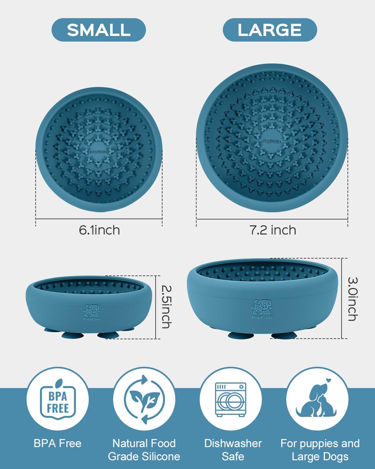 Dog Lick Bowl for Dogs, Lick Mat, Slow Feeder Lick Bowl with Strong Suction, BPA-Free Silicone, Freeze Licking Bowl for Anxiety Relief, Enrichment & Distraction, Dishwasher Safe