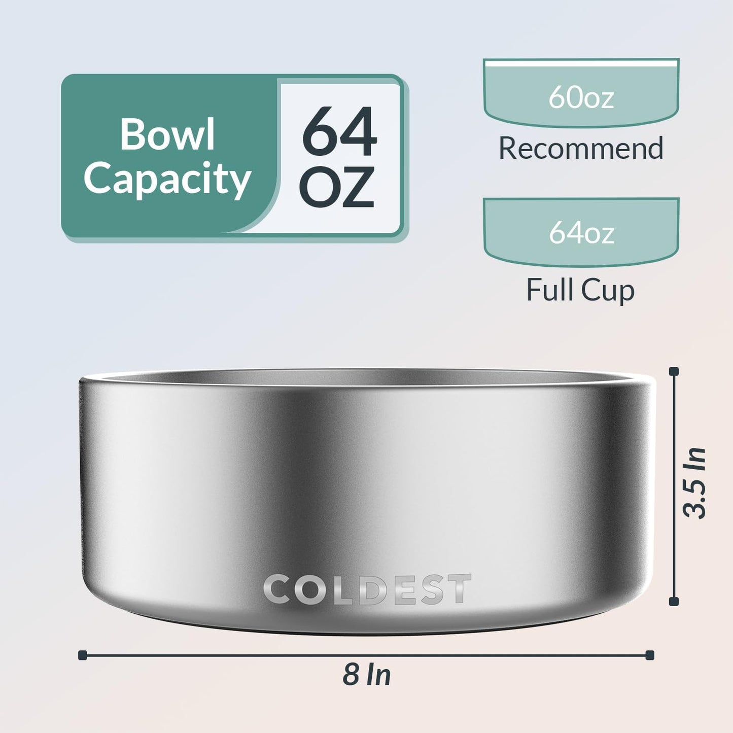 Coldest Dog Bowl - Anti Rust Metal, Non Slip, 3 Layers Insulated Stainless Steel Dog Bowls - Spill Proof & Heavy Duty - Water Bowl for Dogs, Cats & Pets, Dish Washer Safe (21 oz, Stealth Black)