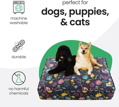 Molly Mutt Medium to Large Dog Bed Cover- Forever Young Print - Measures 27”X36”X5’’ - 100% Cotton - Durable - Breathable - Sustainable - Machine Washable Dog Bed Cover (Dd82b)
