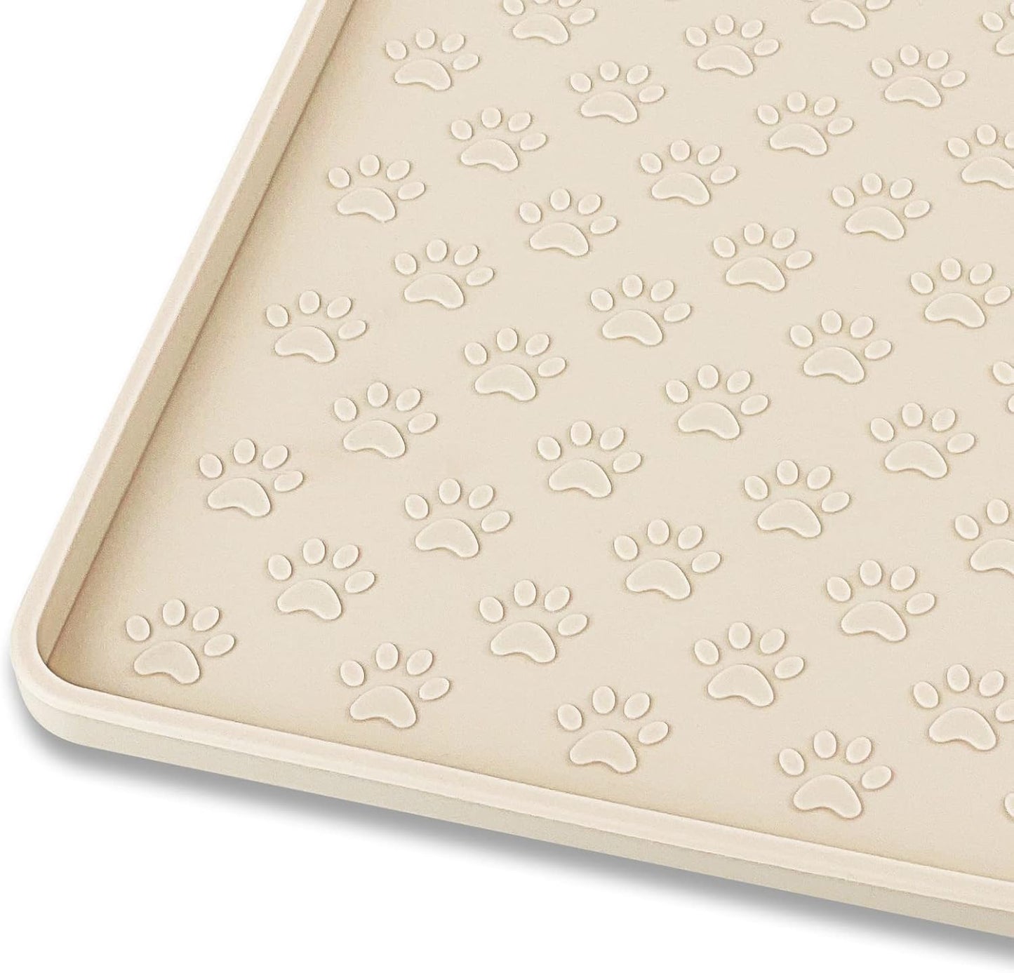 Ptlom Pet Placemat for Dog and Cat, Mat for Prevent Food and Water Overflow, Suitable for Small, Medium and Big Pet, 18" 12", Grey, Silicone