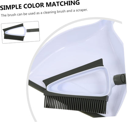 Outanaya Pet Hair Removal Dust Removal Set 2-in-1 Brush Dustpan Pet Rake for Carpet Hair Collector