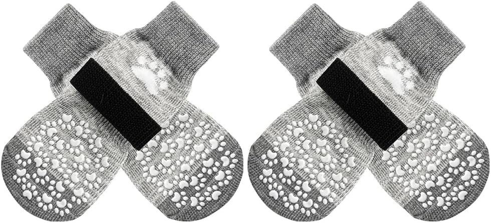 EXPAWLORER Anti Slip Dog Socks to Prevent Licking Paws, Dog Shoes for Hot Pavement, Dog Booties for Small Medium Large Senior Dogs, Traction Control Boots & Paw Protectors for Hardwood Floors